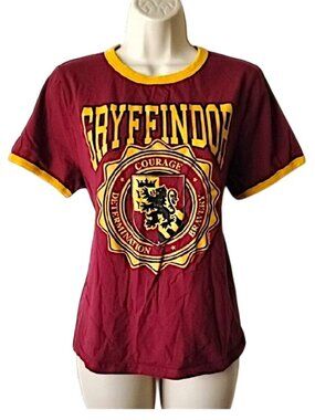 Old Navy Harry Potter Gryffindor Ringer T-shirt L Maroon Gold